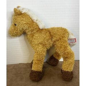 Douglas Cuddle Toys Horse Plush Tan Brown Hooves White Mane  16"‎ Stuffed Animal